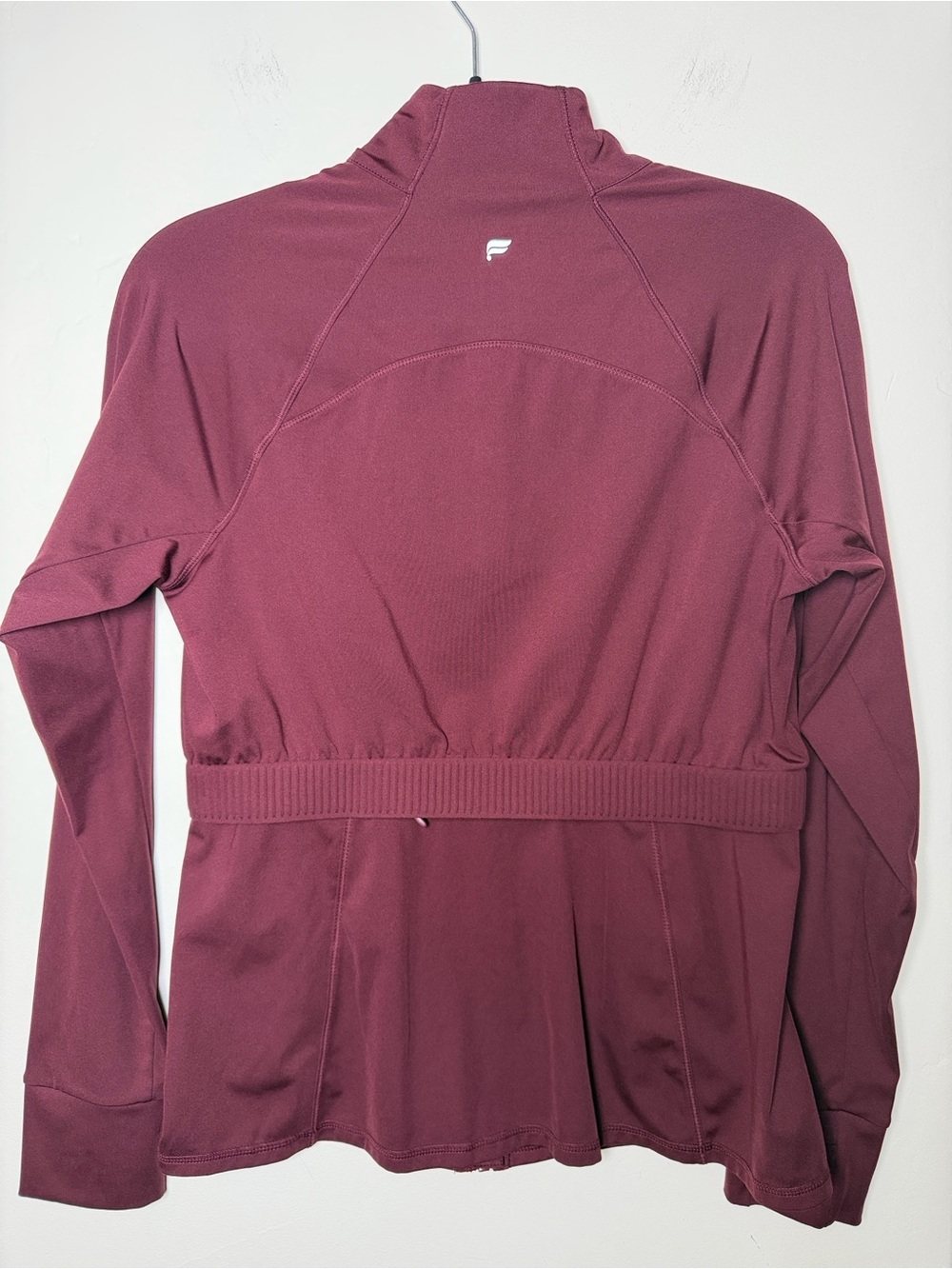 Fabletics trinity performance Women Burgundy Jacket Merlot purple workout Large - Picture 4 of 5